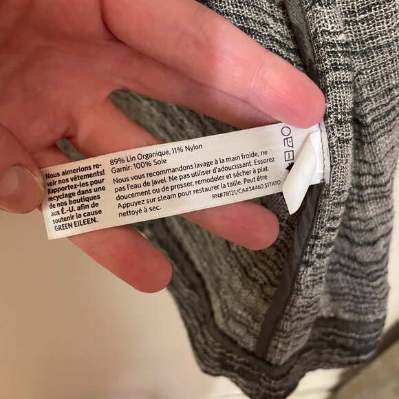 🔥 Eileen Fisher | Black Loose-Weave Linen Blend Kimono Jacket Small - Picture 4 of 6